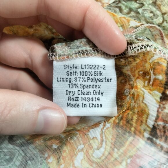 NWT $235 Johnny Was Kanarra Sheer Silk Tunic Blouse S Patchwork Floral Boho - Picture 5 of 6